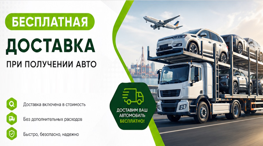 Акция! Бесплатная доставка по Пыти-Яхах при получении авто